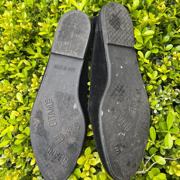 80's Gitano Black & Gold Velvet Flats - Size 9 - Picture 7 of 10